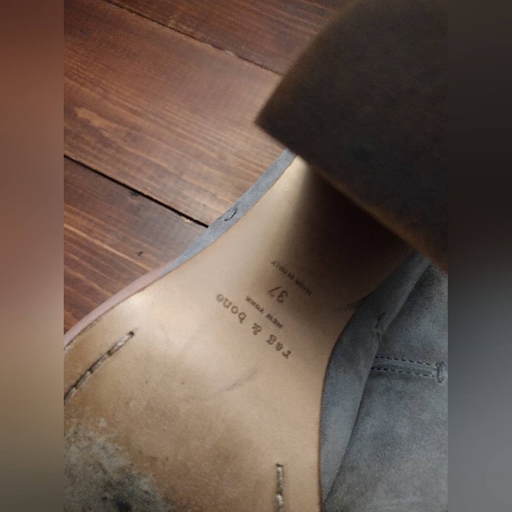 Rag & Bone Myra Suede Peep Toe Block Heels - Picture 8 of 10